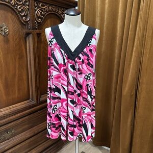 Vintage 90’s Vibrant Pink and Black Patterned Mini Dress